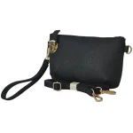 Elegant Black Faux Leather Crossbody Bag - Image 4
