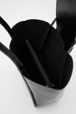 Elegant Black Faux Leather Bag - Image 6