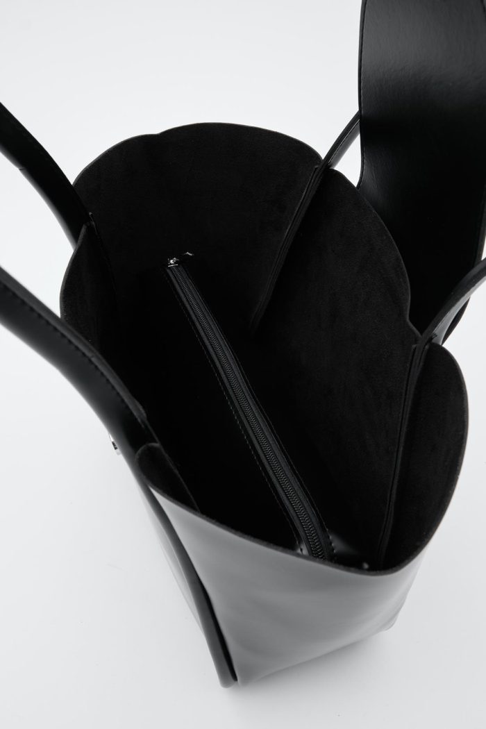 Elegant Black Faux Leather Bag - Image 6