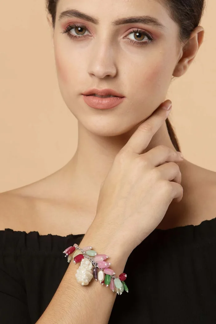 Elegant Multicolor Gemstone Bracelet - Image 1