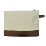 Canvas And Leather Zipper Pouch - Image 3
