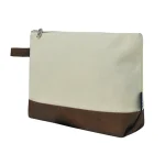 Canvas And Leather Zipper Pouch - Image 2