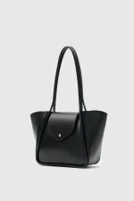 Elegant Black Faux Leather Bag - Image 2
