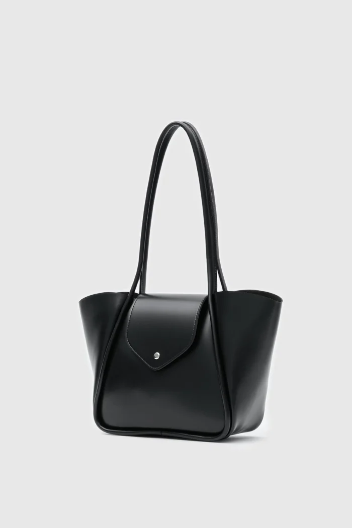 Elegant Black Faux Leather Bag - Image 2