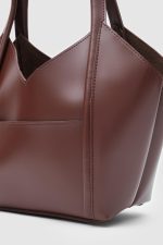 Elegant Brown Faux Leather Handbag - Image 4