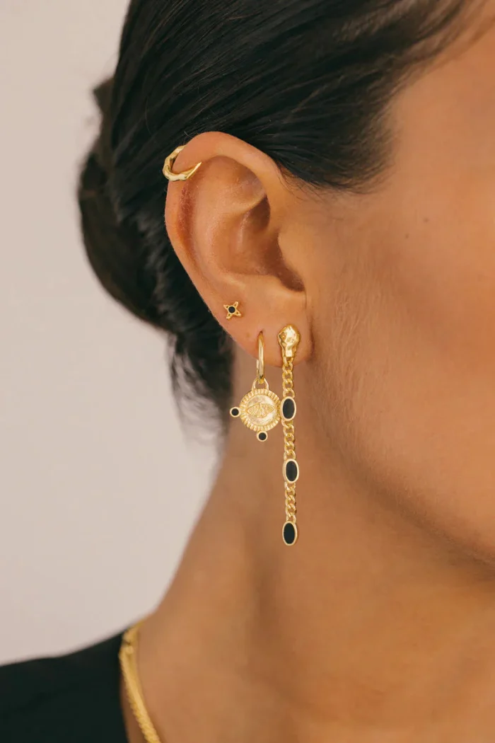 Elegant Gold-Tone Hoop Earrings - Image 3