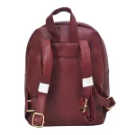 Elegant Burgundy Leather Backpack - Image 3