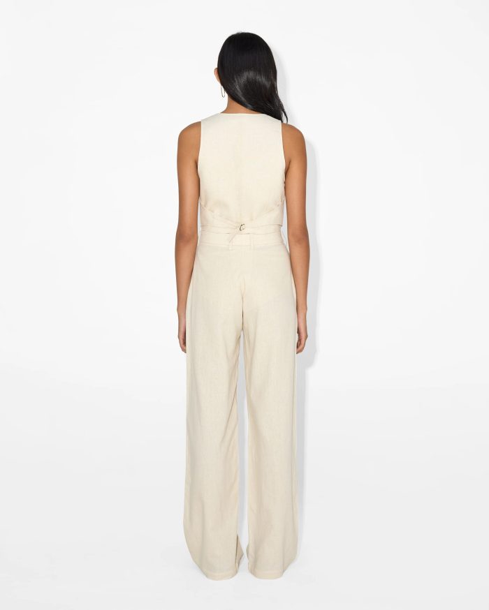 Elegant Linen Sleeveless Vest - Image 4