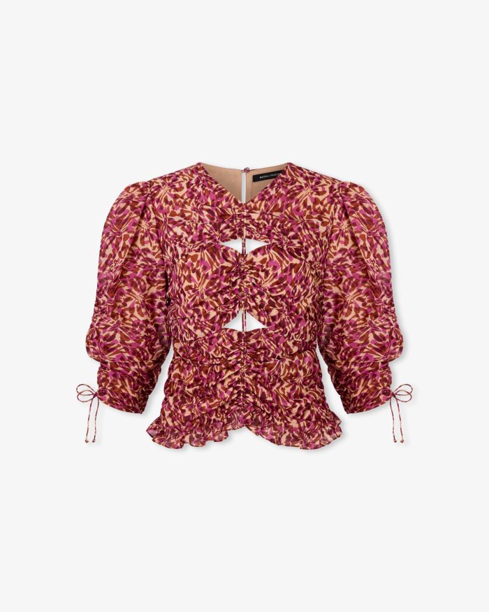 Floral Print Puff Sleeve Blouse - Image 5