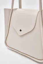 Elegant Beige Tote Bag - Image 3