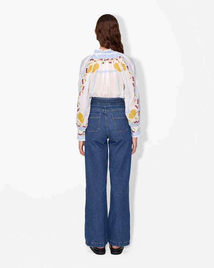 Elegant Sheer Embroidered Blouse - Image 5