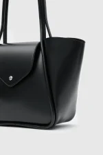 Elegant Black Faux Leather Bag - Image 5