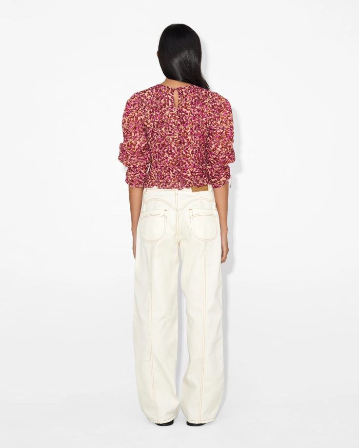 Floral Print Puff Sleeve Blouse - Image 3