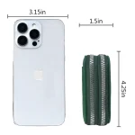 Compact Green Leather Wallet With Id Window - Image 3