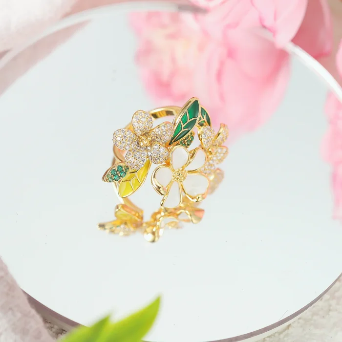 Elegant Floral Fantasy Ring - Image 8