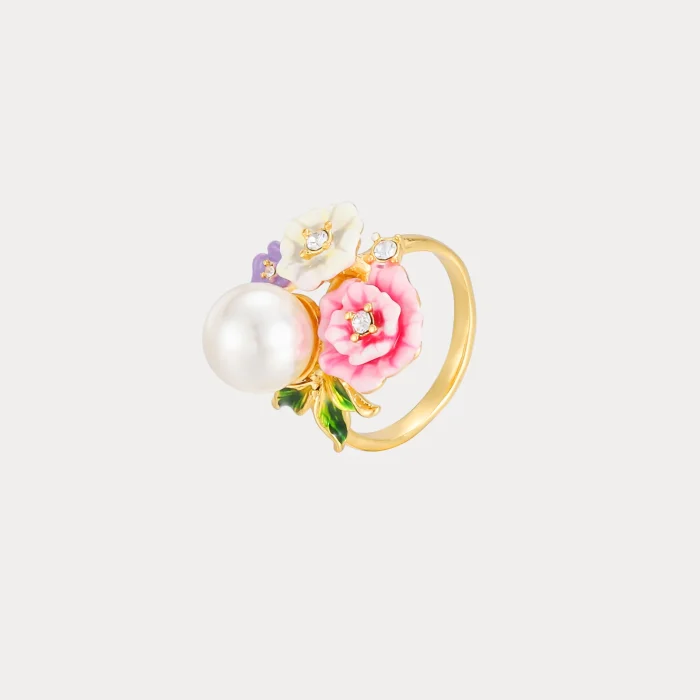 Floral Fantasy Enamel Ring - Image 1