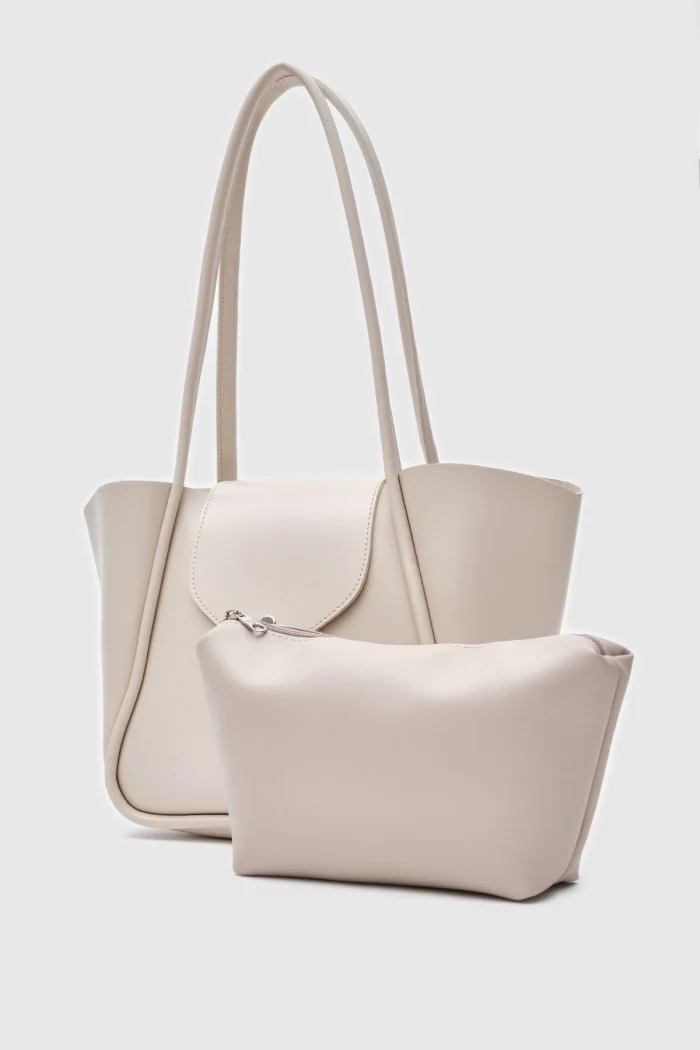Elegant Beige Tote Bag - Image 4