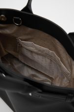 Elegant Black Faux Leather Tote Bag - Image 7