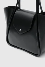 Elegant Black Faux Leather Bag - Image 4