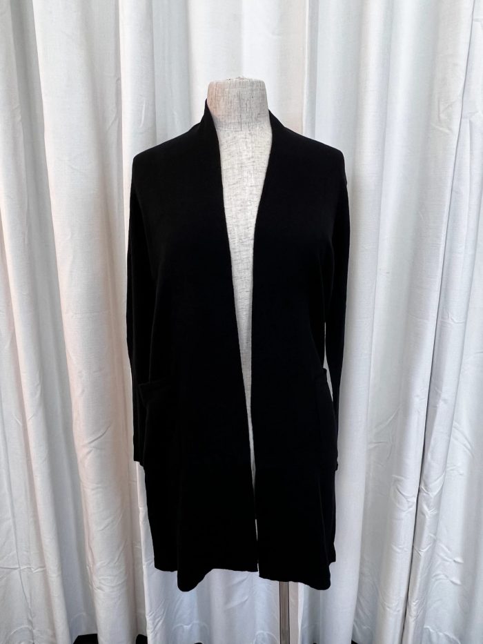 Elegant Knit Cardigan - Black - Image 2