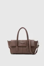 Chic Brown Faux Leather Handbag - Image 2