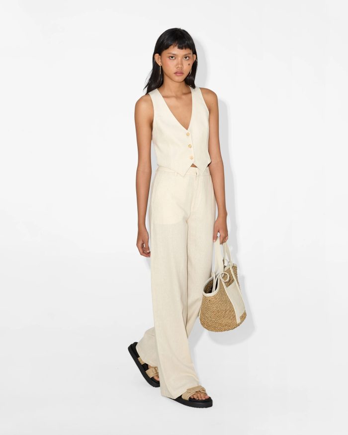 Elegant Linen Sleeveless Vest - Image 3