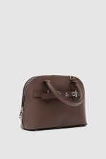 Elegant Brown Faux Leather Handbag - Image 4