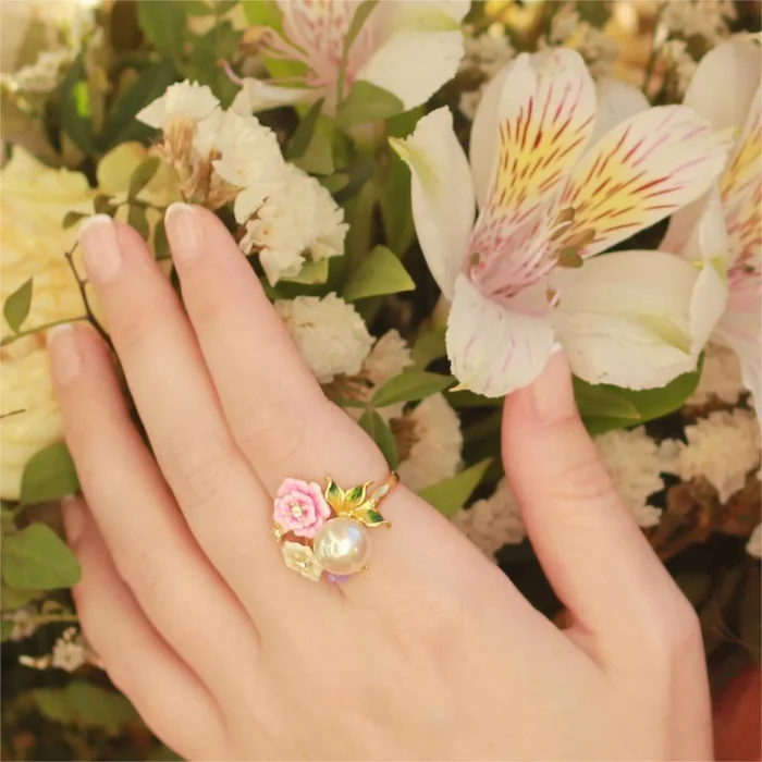 Floral Fantasy Enamel Ring - Image 4