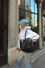 Elegant Black Faux Leather Bag - Image 13